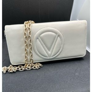 Mario Valentino Cream Mini Bag with Gold Chain